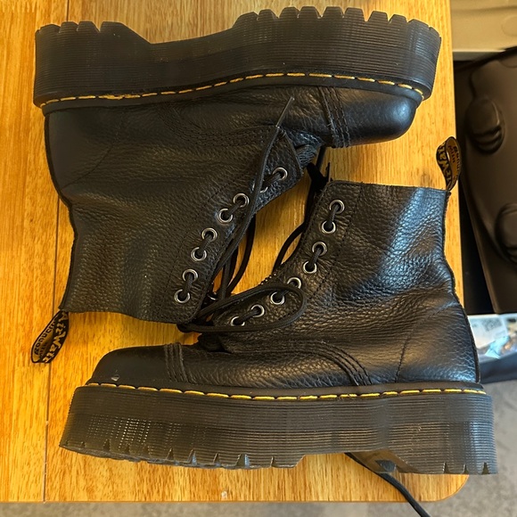 Dr. Martens Sinclair Milled Nappa Leather Platform Boots - Picture 4 of 11